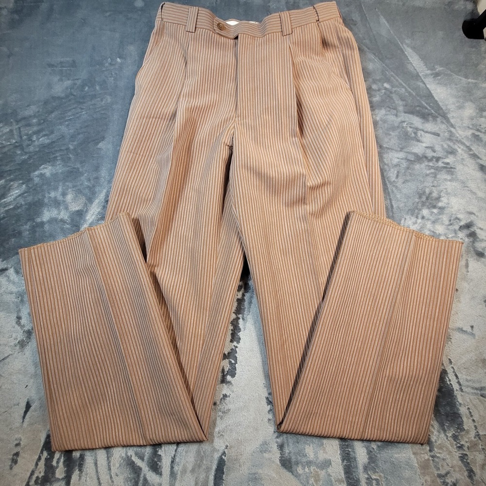 Men's Blu Martini Dress Pants Slacks Trousers Unhemmed Stripe  Bottoms 33R  NWT